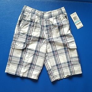 Little boys size 5 shorts, blue white red